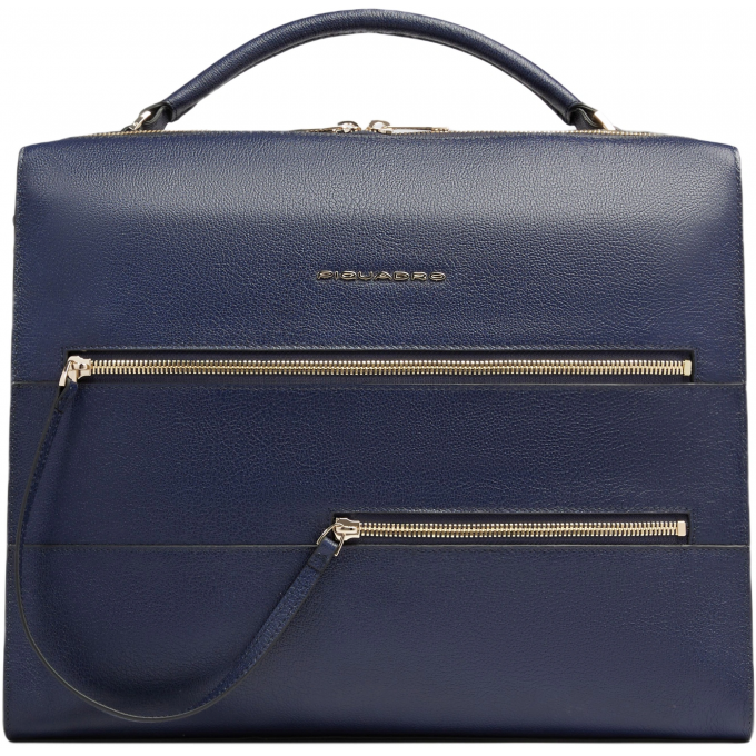 Деловая сумка женская PIQUADRO PATRICIA с отделением для ноутбука 14" синяя натуральная кожа CA4098W140/BLU